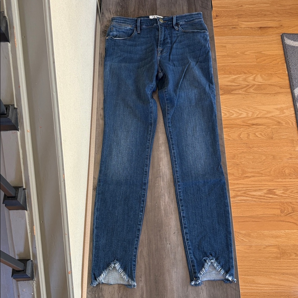 Frame Denim Le High Skinny Dark Blue Ankle Jeans Size 25